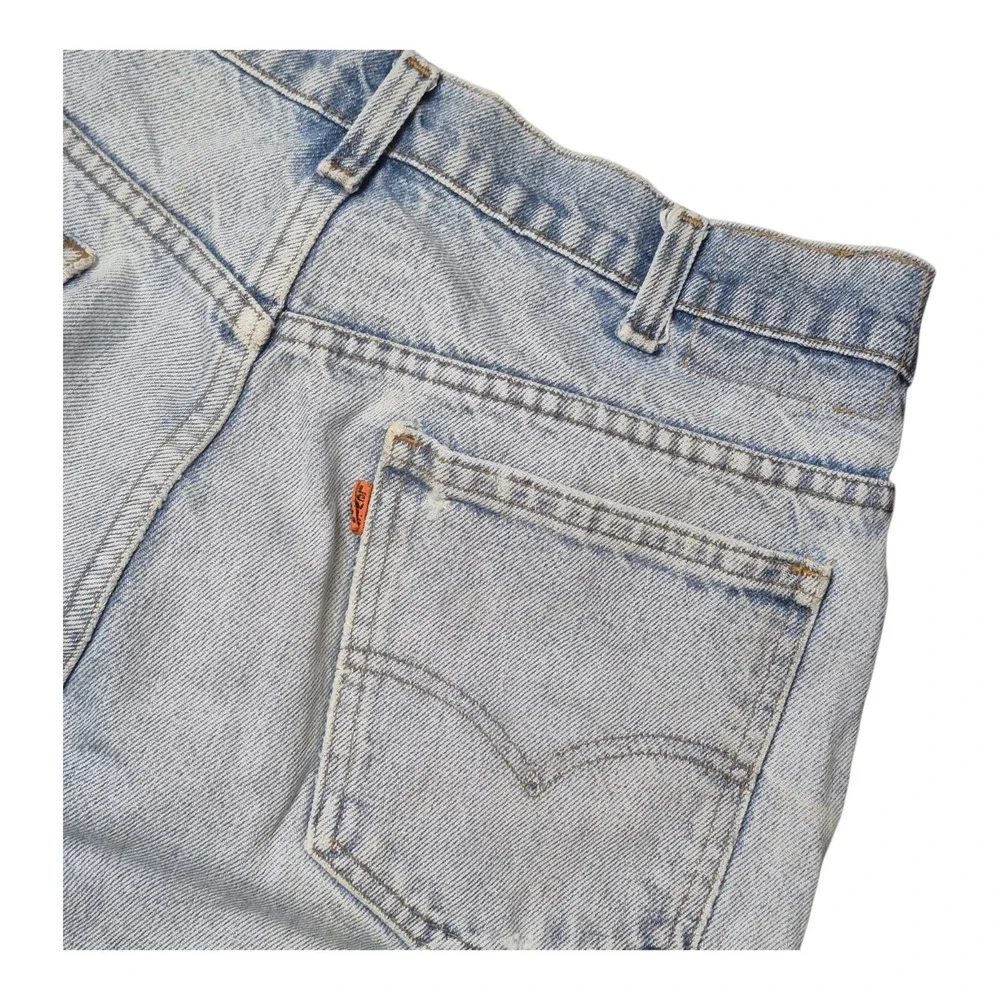 VTG 1983 Levi's 517 Mens 34 *THRASHED* Orange Tab Bootcut Rigid Indigo Jeans
